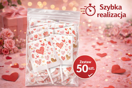 Lizaki Walentynkowe Serce ZESTAW 50 szt. Prezent 250 g