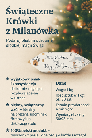 Krówki ciągutki mleczne świąteczne wz5 1kg