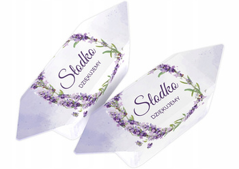 Krówki ślub podziękowania lawenda wzór 7