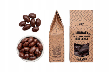 Almonds in Belgian 55% dark chocolate