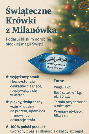 Krówki ciągutki mleczne świąteczne wz6 1 kg