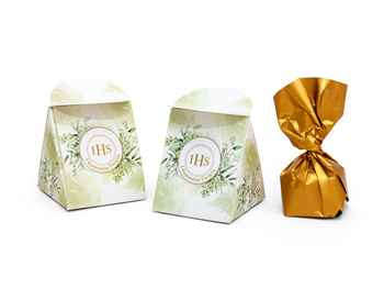 Pudełeczka na podziękowania I Komunia Święta + czekoladka zestaw 5 szt. 70g