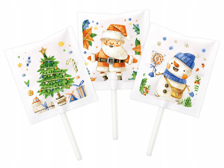 Świąteczne lizaki ZESTAW NR 2 - 50 szt. | Mikołajki, Boże Narodzenie 250g