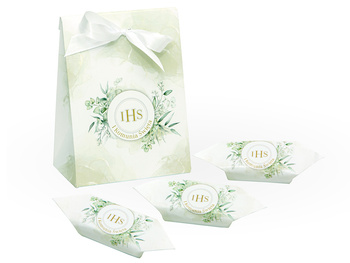 Krówki ciągutki w pudełku ze wstążką Pierwsza Komunia Święta 6 opakowań wz1