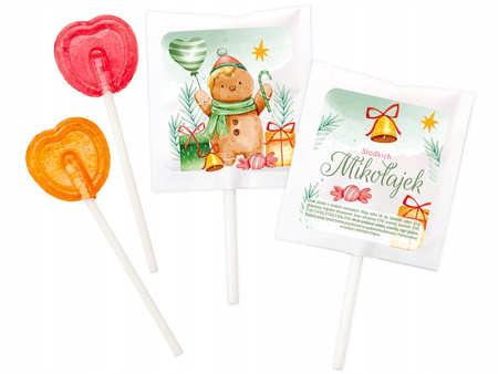 Świąteczne lizaki ZESTAW NR 1 - 50 szt. | Mikołajki, Boże Narodzenie 250g