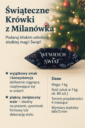 Krówki ciągutki mleczne świąteczne 1kg wzór nr 4 Boże Narodzenie