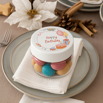 Mini słoiczek z drażetkami - Happy Birthday - 5 szt. na urodziny