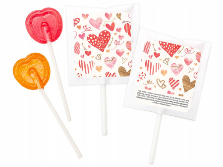 Lizaki Walentynkowe Serce ZESTAW 50 szt. Prezent 250 g