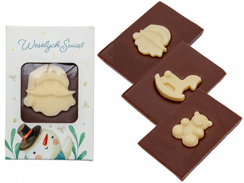 Czekolada belgijska z figurką - Mikołaj, miś lub konik Boże Narodzenie 52g