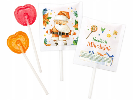 Świąteczne lizaki ZESTAW NR 2 - 50 szt. | Mikołajki, Boże Narodzenie 250g