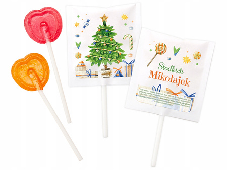 Świąteczne lizaki ZESTAW NR 2 - 50 szt. | Mikołajki, Boże Narodzenie 250g