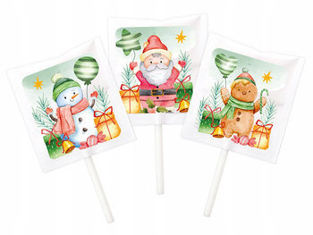 Świąteczne lizaki ZESTAW NR 1 - 50 szt. | Mikołajki, Boże Narodzenie 250g